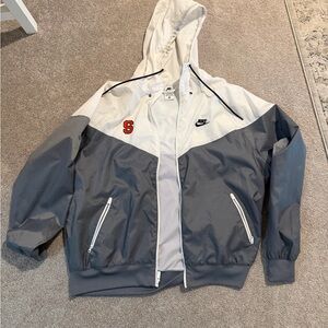 Nike Gray and White Windrunner Jacket with Syracuse S